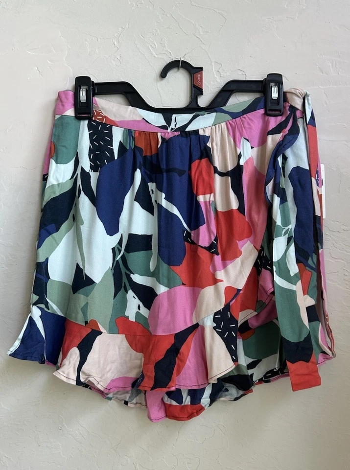 Pantalones Cortos Maeve Anthropologie Floral Envolvente Corbata Falda Nuevos con Etiquetas 8 Skort Volantes Volantes Foto 1 de 4