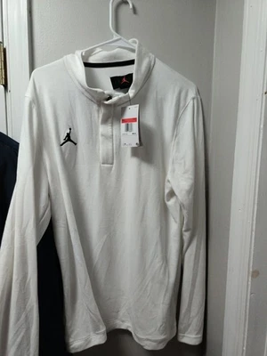 Jordan Brand Dri-FIT 1/4 Zip Pullover Top white Men's Sz Large - Image 1 of 4