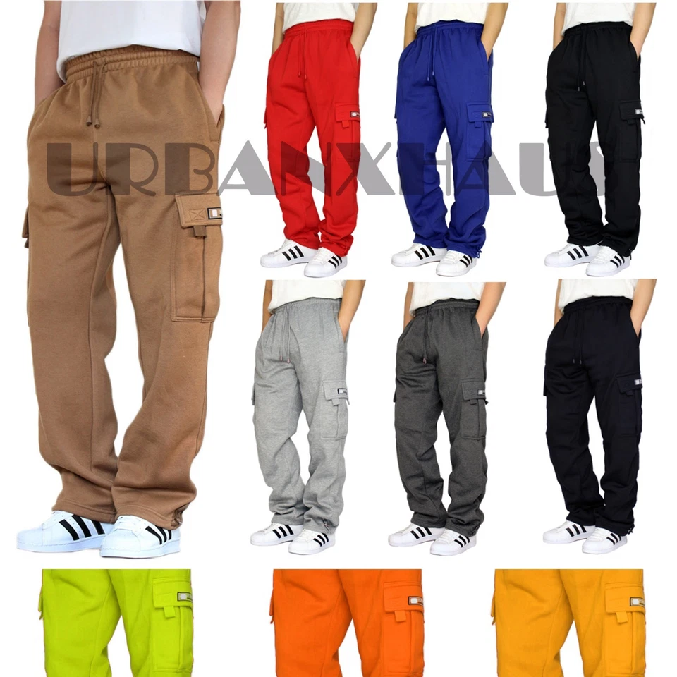 VICTORIOUS MEN'S FLEECE CARGO SWEATPANTS HEAVYWEIGHT S-6XL *FAST SHIP - Image 1 of 1