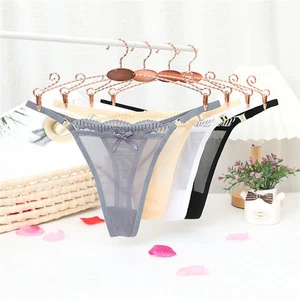 1-3 Pcs Briefs Thong Women's Panties Lace Underwear Sexy Adult Transparent Bow - Picture 1 of 21