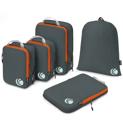5 Set Compression Packing Cubes, Grey, Ultralight, Organizers, Luggage, Travel - Image 1 of 4