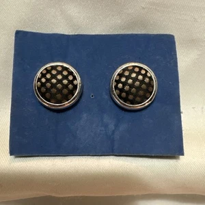 Vintage Cuff Links Fabric Pattern Cufflinks Men Shirt Accessory Formal Wear - Picture 1 of 3