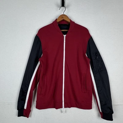 Armani Exchange Maroon Red Black White Bomber Jacket Men’s Large - Image 1 of 4