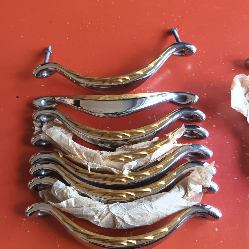 poignée laiton chromé Et Or Art Déco  - Photo 1/4