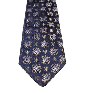 Robert Talbott Best Of Class Tie Navy Blue Floral 100% Silk USA 60" x 3 3/4" - Picture 1 of 6