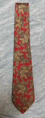 Corbata de Colección DAMON Toda Seda Para Hombre EXTRA LARGA EE. UU. Cachemira Borgoña Foto 1 de 3