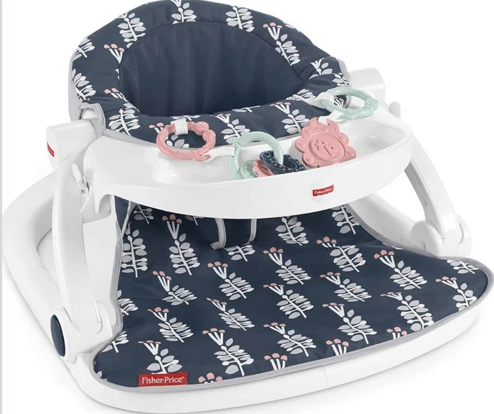 	Fisher-Price Asiento de piso Sit-Me-Up Juguetes de desarrollo Jardín azul marino Foto 1 de 4