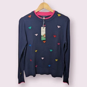 Joules Womens Mariella Pullover Sweater Embroidered Bees UK12 - Picture 1 of 13