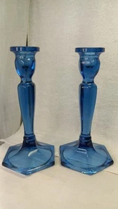 2-Fenton Colonial Celeste blau 8,5" Kerzenständer 20er Jahre SCHÖN 349 Vintage - Bild 1 von 14