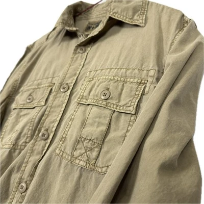 Camisa Converse One Star Para Hombre Pequeña Caqui Manga Larga Utilidad Botón Delantero Foto 1 de 4