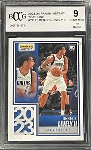 Derek Lively II 2023-24 Panini Instantáneo Año Uno #YO11 BCCG9 (RC,SLAB) Mavs - Imagen 1 de 2