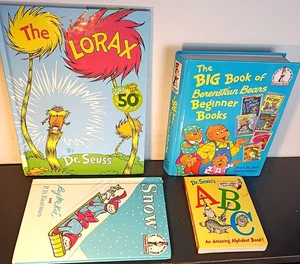 4 Dr. Seuss HC, The LORAX, Snow, Big Book Of Bernstein Bears, ABC. Beginner Kids - Picture 1 of 8