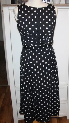 Damen Montego Pünktchen Midi Kleid dunkel blau  gr. 36 - Bild 1 von 3