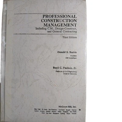 Professional Construction Management by Donald S Barrie & Boyd C Paulson Jr Hard - image 1 of 4