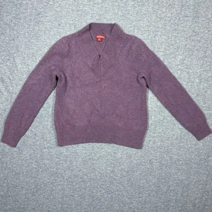 Maglione pullover Merona donna viola 100% cashmere scollo a V taglia L - Foto 1 di 6