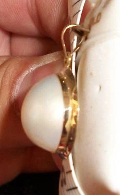 CULTURAL CREAM 15MM PEARL Pendent 14K YELLOW Solid Gold Hawaiian Hawaii - Image 1 of 2