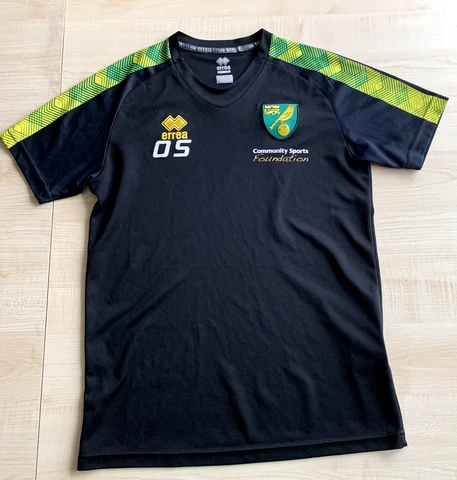 NORWICH City TRAINING FOOTBALL SOCCER ERREA T-shirt Size M Cover