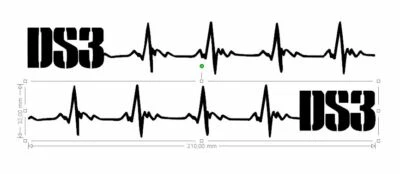 2X STICKERS citroen DS3 GAUCHE /DROITE  ligne de vie vinyl 32X210mm chacun - Imagen 1 de 2