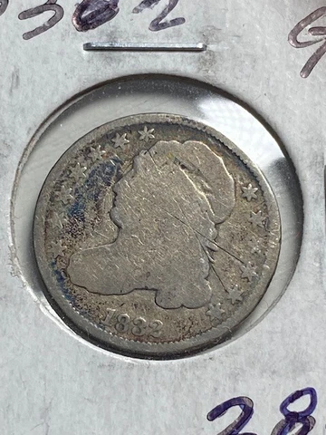 1832 Capped Bust Dime, scratches, Free shipping Cover