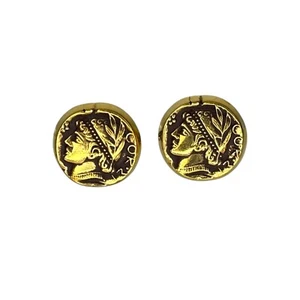 Dolan Bullock Sterling Silver Gold Tone Roman Soldier Profile Cufflinks 14.08g - Picture 1 of 6