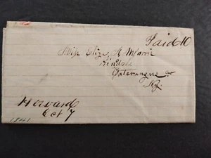 Nueva York: Howard 1841 Cubierta sin estampillas, Ms, Steuben Co a Hinsdale, NY - Imagen 1 de 5