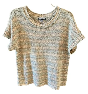 Blusa suéter ligera de manga corta para mujer Top por cable y calibre, talla L Foto 1 de 4