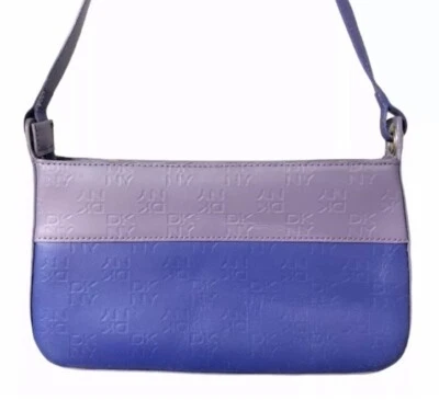 Bolso de hombro Donna Karen DKNY monograma cuero bloque de color púrpura Foto 1 de 4