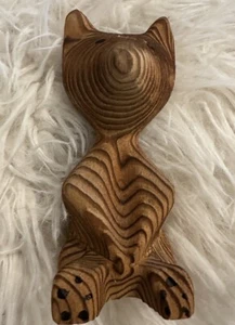 Japanese Kokeshi Doll Mini Netsuke Vtg Bear Ainu Wooden Craft Carving Figure - Picture 1 of 6