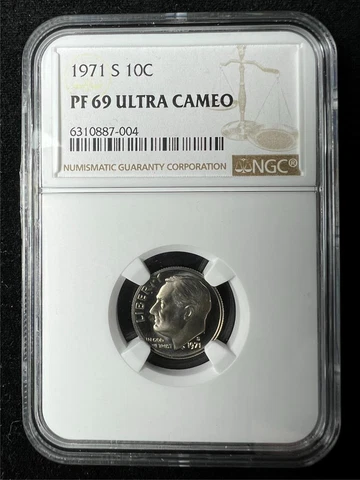 1971 S 10C Roosevelt Dime PF69 Ultra Cameo UCAM PR69 DCAM; Top Pop 172; SKU 3202 Cover