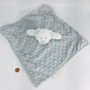 Mantas y Beyond Lovey Azul Gris Manta de Seguridad Oso de Peluche Minky Dot Peluche - Imagen 1 de 7