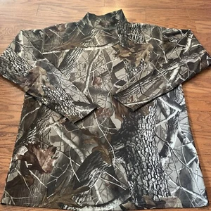 Outfitters Ridge Shirt Mens Large Green Realtree Camo Mesh Long Sleeve Mock Neck - Picture 1 of 4