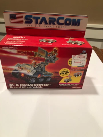 1986 Starcom M-6 Railgunner With Figure & box & insert, unused decals MIB Cover
