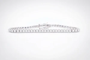 Esclusivo bracciale tennis uomo donna oro bianco 18 kt  3.00 carati diamante  - Imagen 1 de 6
