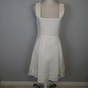 AKRIS Punto White Sleeveless Shift Dress Cotton Blend Size 8 - Picture 1 of 20