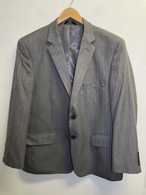 HAGGAR Mens Size 44S Gray Herringbone Blazer/Suit Jacket - Image 1 of 4