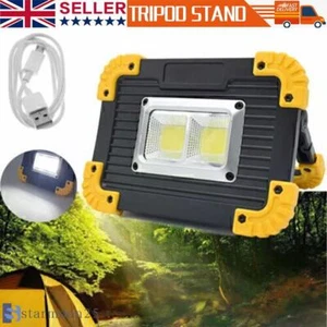 100W LED Arbeitsleuchte Akku Aufladbar Baustrahler Flutlicht Werkstattlampe DE - Bild 1 von 10