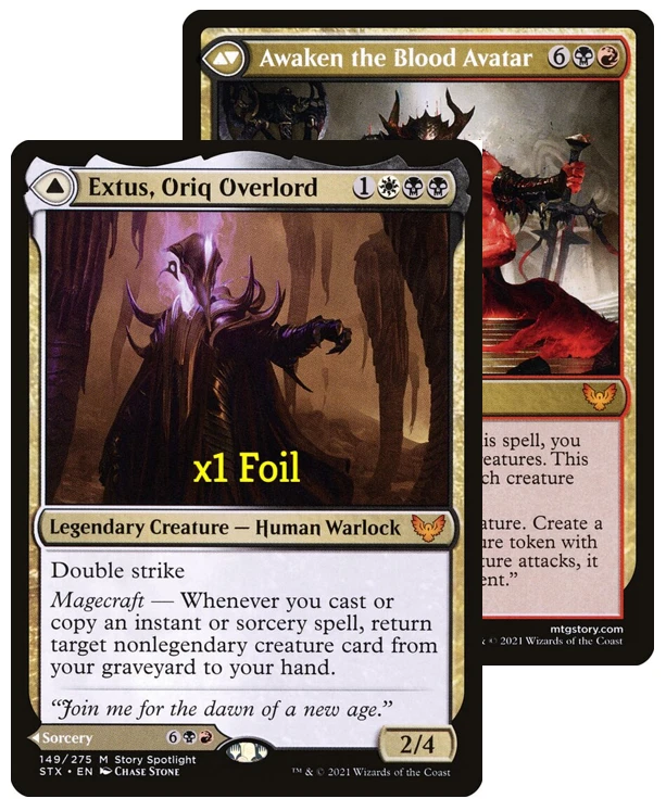 MTG Foil Strixhaven STX Extus, Oriq Overlord/Awaken the Blood Avatar MINT - Image 1 of 1