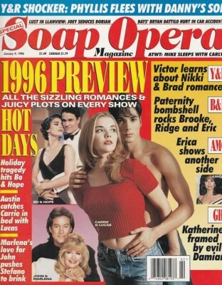 Soap Opera Magazine Jan 9, 1996 BRYAN DATTILO-JULIA BARR-DON HASTINGS-TANYA BOYD - Image 1 of 4