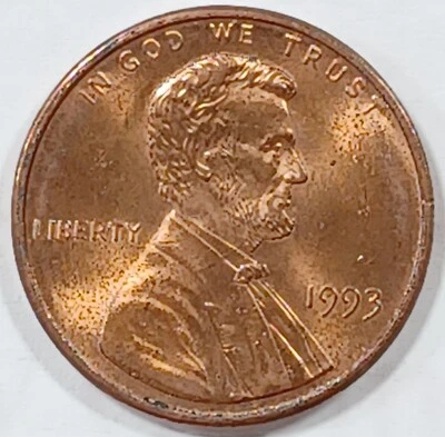 1993 Lincoln Memorial Penny 2 Long Die Break From Sides Of Building To Rim - Image 1 of 4