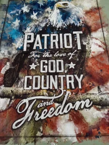 Faith Patriotic Panel Fabric - Picture 1 of 2
