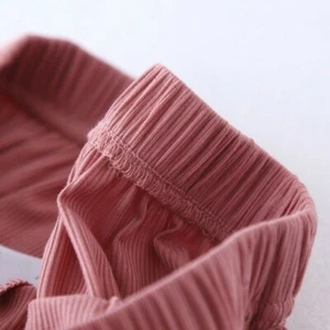 Women's Pajama Trousers Pants Elastic Ribbed Knit Lounge Bottoms Sleepwear - Picture 1 of 13