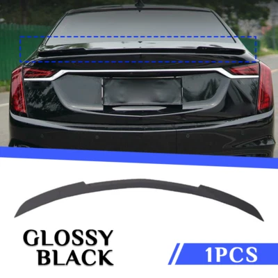 ABS preto brilhante porta-malas traseiro spoiler asa acabamento labial para Cadillac CT6 2020~2021 X - Imagem 1 de 4