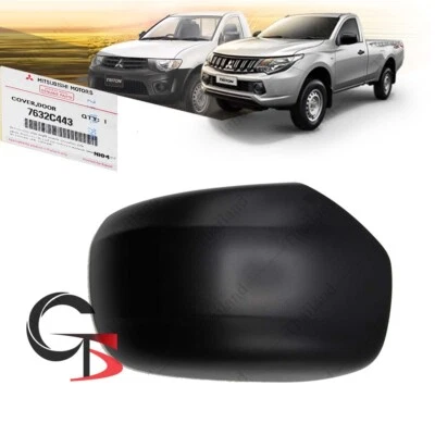 Fits Mitsubishi L200 Triton 15 2016 17 LH Wing Side Mirror Cover No Light Black - Image 1 of 3