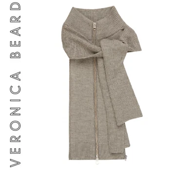VERONICA BEARD Dickey marrón tostado NUEVO CON ETIQUETAS NASSAU AVENA lana bufanda suéter chaleco Foto 1 de 4