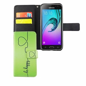 Handyhülle für Samsung Galaxy J3 Emerge Schutztasche Wallet Cover 360 Case Grün - Bild 1 von 6