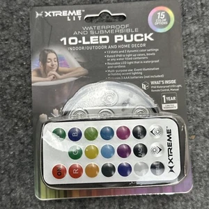 NEW Xtreme Lit 10-LED Puck - WATERPROOF 15 Color Options With Remote - Picture 1 of 5