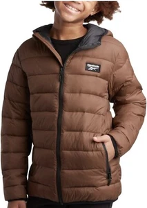 Puffer Jacket. Brown W/Black Detail. Size Med(10/12) - Picture 1 of 7