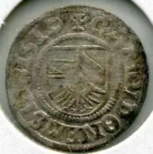 1519 German States Free City of Kempten Silver 1/2 Batzen 22mm Halbbatzen MB# 16 - Picture 1 of 2