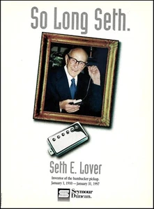 Seth E. Lover 1990-1997 Seymour Duncan Humbucker Pickup Tributo anuncio - Imagen 1 de 3