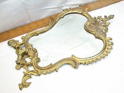 National Bronze Iron Works Brass Finish Victorian Dresser Frame Beveled Mirror • 129.99£